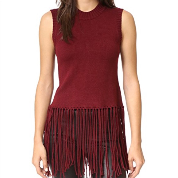 Re:named sweater fringe tank burgundy Shopbop - Picture 2 of 8